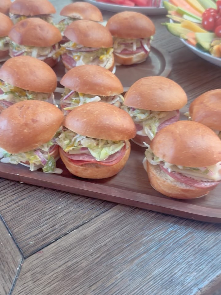 Catered slider platter prepared by The Second Spoon Catering Co.